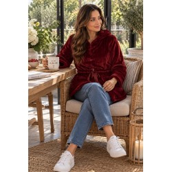 Veste polaire rouge pourpre